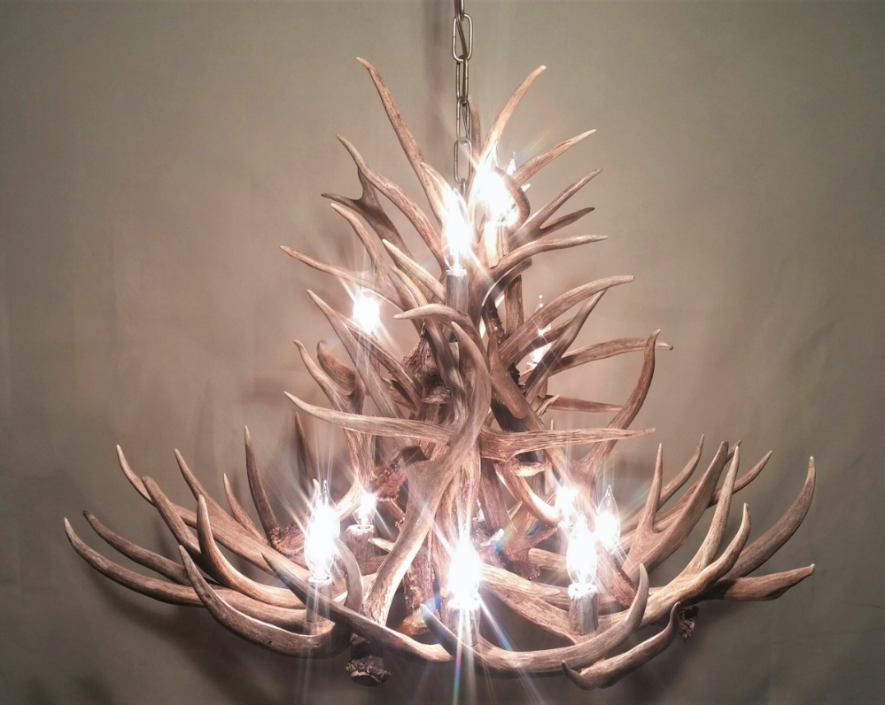Montana Deer Antler Chandelier, 13 Lights
