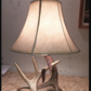 3 Antler Table Lamp, 18"t x15"w/ Antler Finial