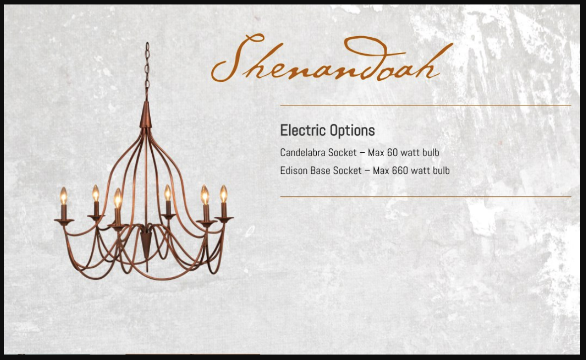 St. James Shenandoah Copper Chandelier