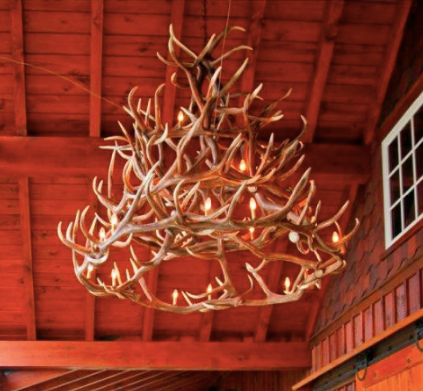 King of the Mountain Faux Elk Antler Chandelier, 72"W x 72"T