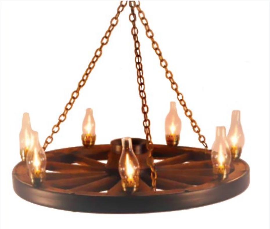Rustic Wagon Wheel Chandelier