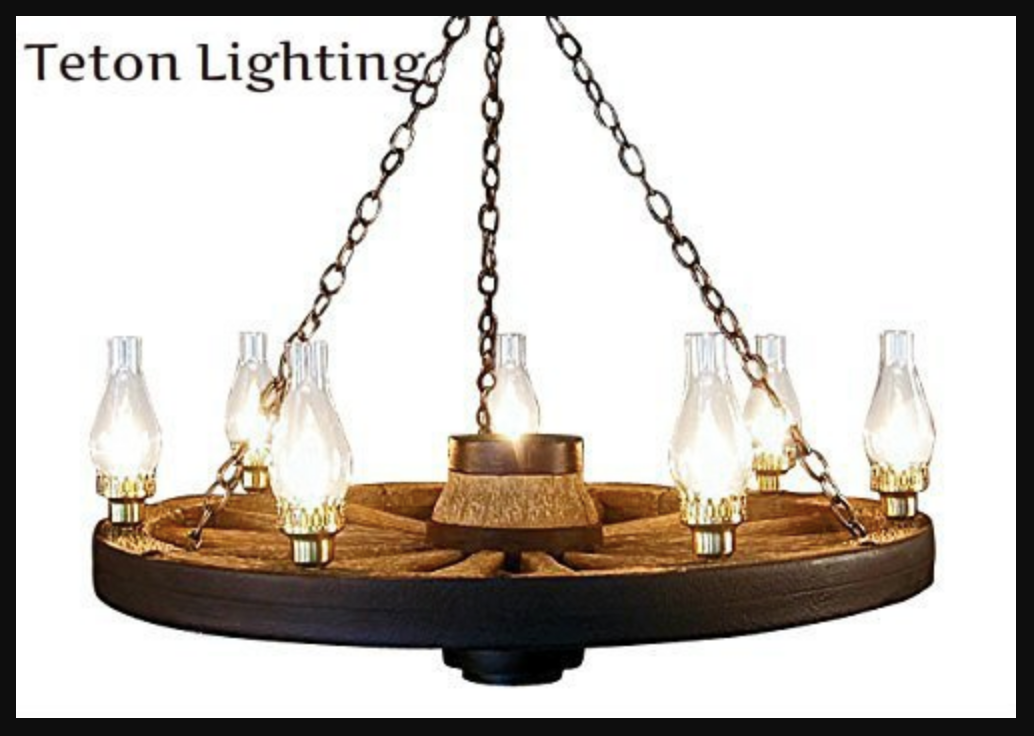 Rustic Wagon Wheel Chandelier