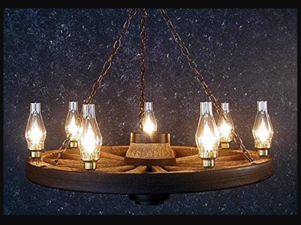 Rustic Wagon Wheel Chandelier