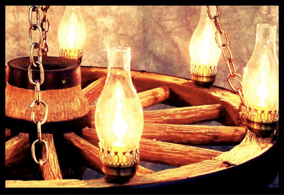 Rustic Wagon Wheel Chandelier