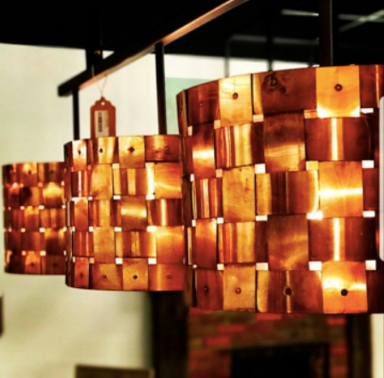 St. James Basket Weave Copper Chandelier