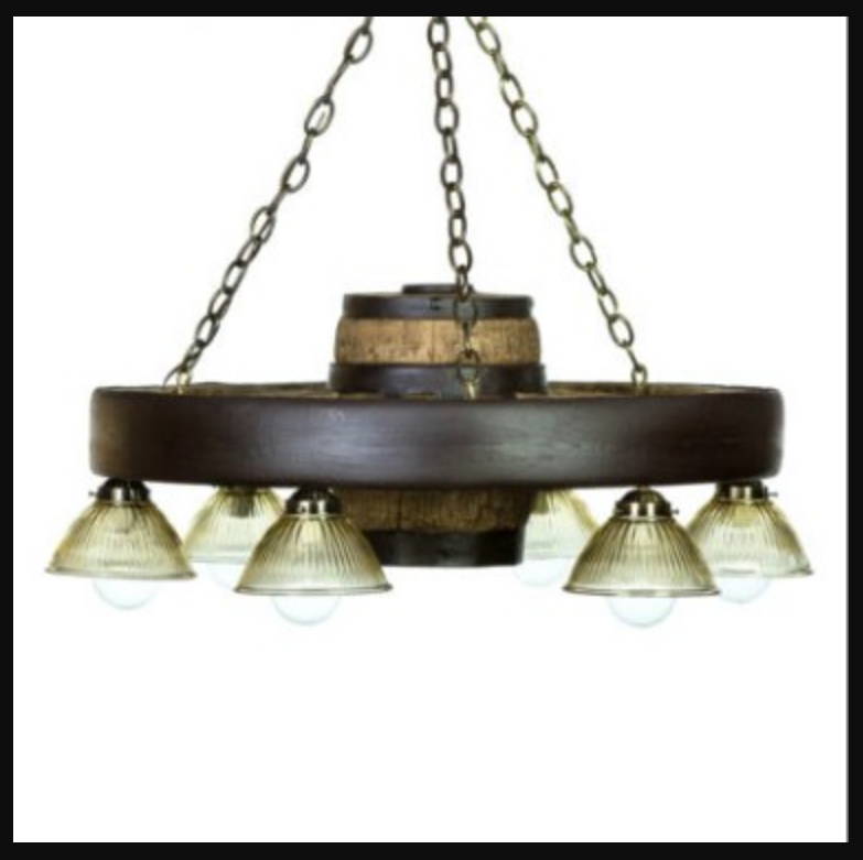 Circle the Wagons! Wagon Wheel Rustic Chandelier, 30"W x 12"T