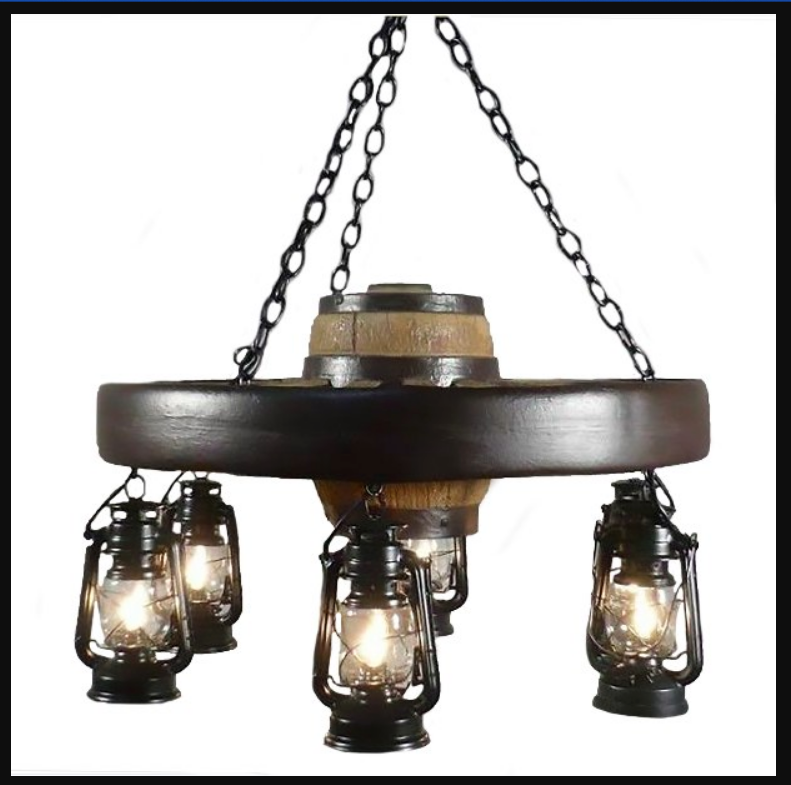 Rustic Wagon Wheel Chandelier