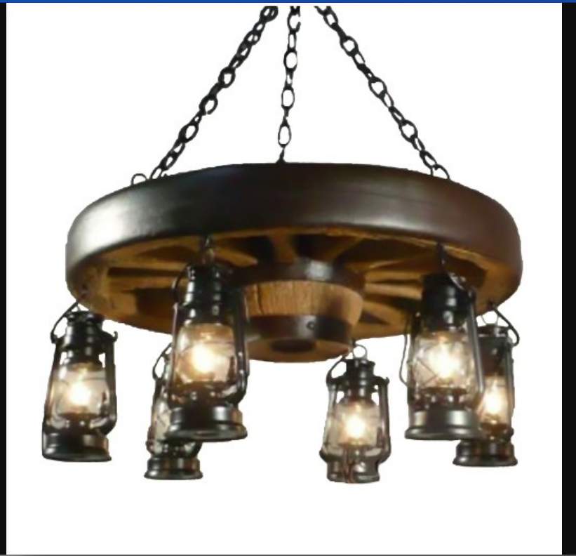 Rustic Wagon Wheel Chandelier