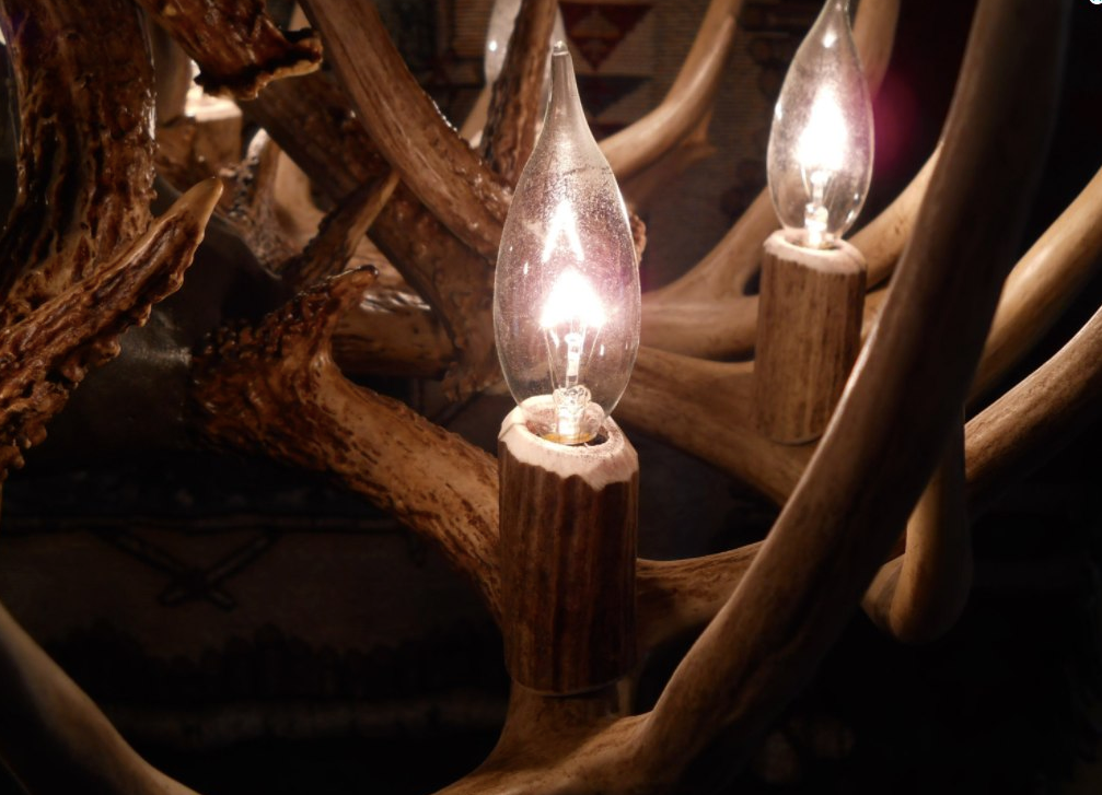 Lochsa Wilderness Deer Antler Chandelier, 23" W x 20" T, 2 tier 7 lights