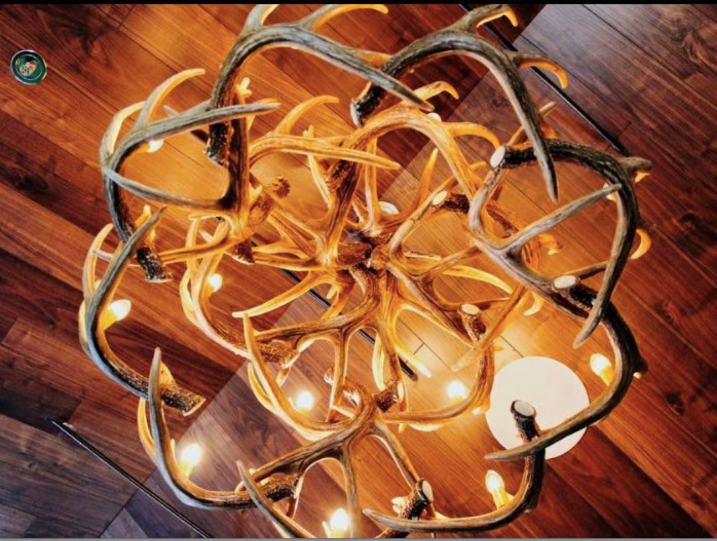 River Drive Faux Antler Chandelier, 42"W x 26"T