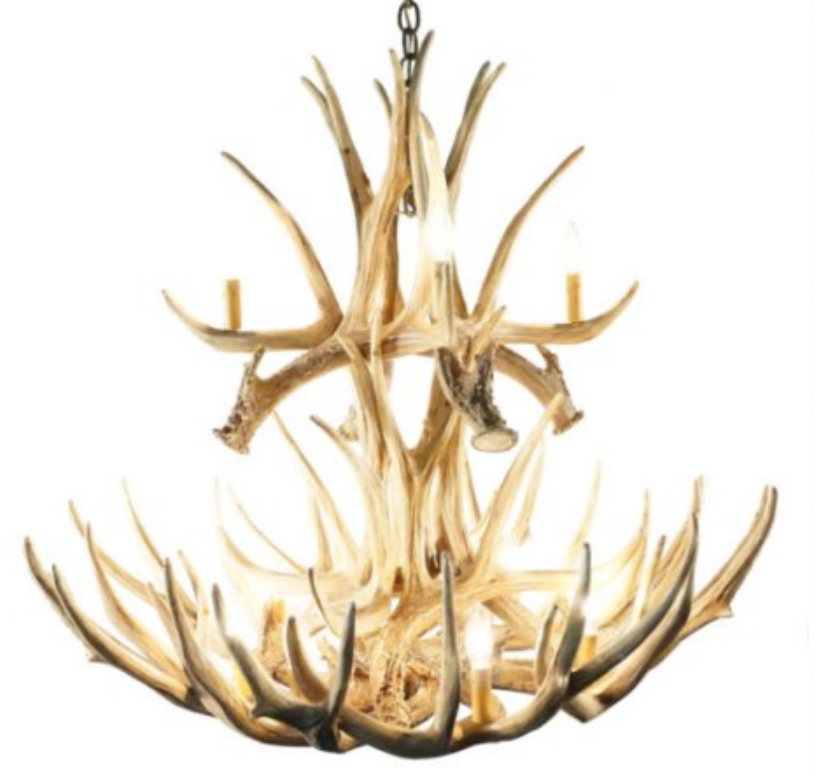 Breckenridge Faux Deer Antler Chandelier, 37"W x 35"T