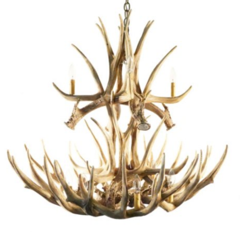 Breckenridge Faux Deer Antler Chandelier, 37"W x 35"T