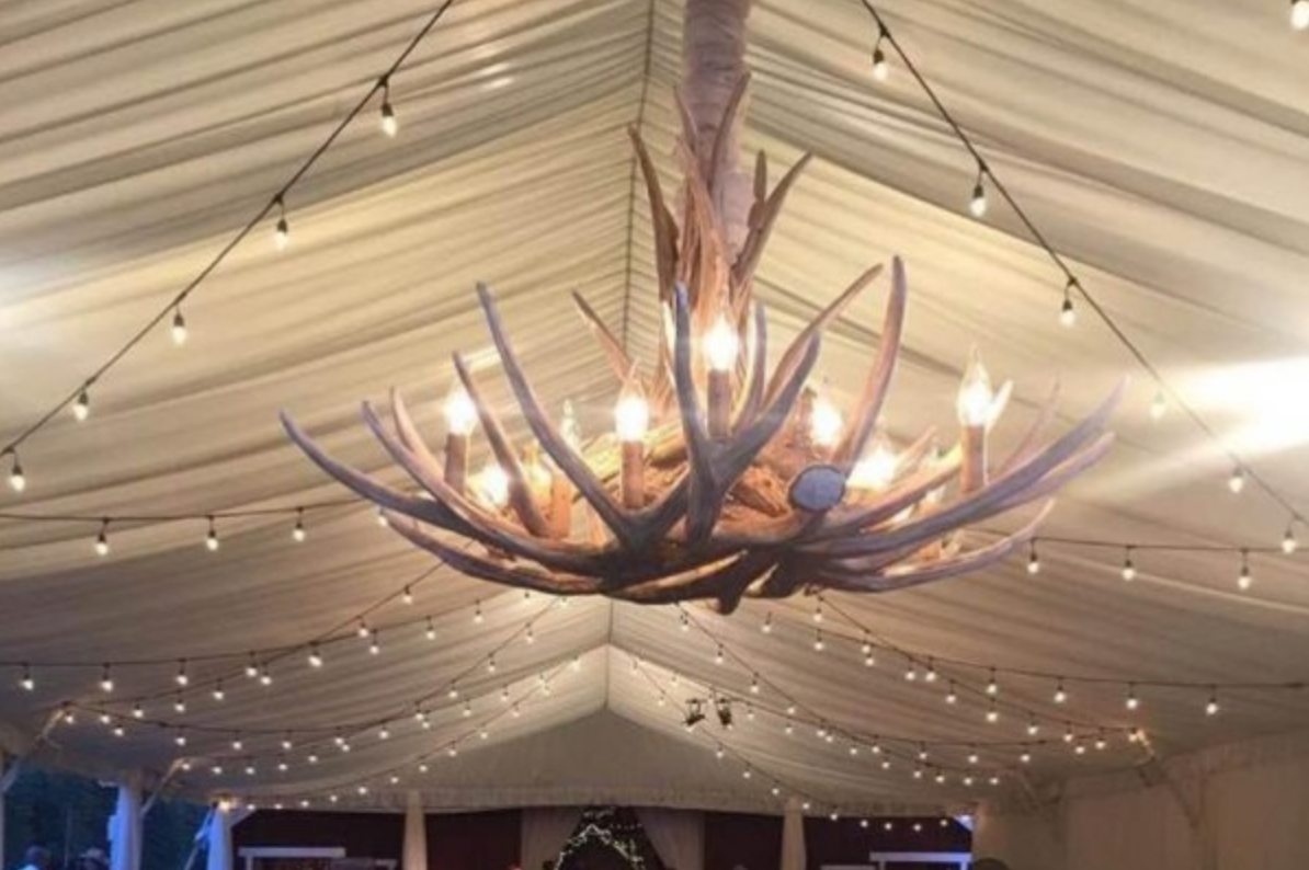 Owyhee Faux Deer Antler Chandelier, 36"W x 20"T