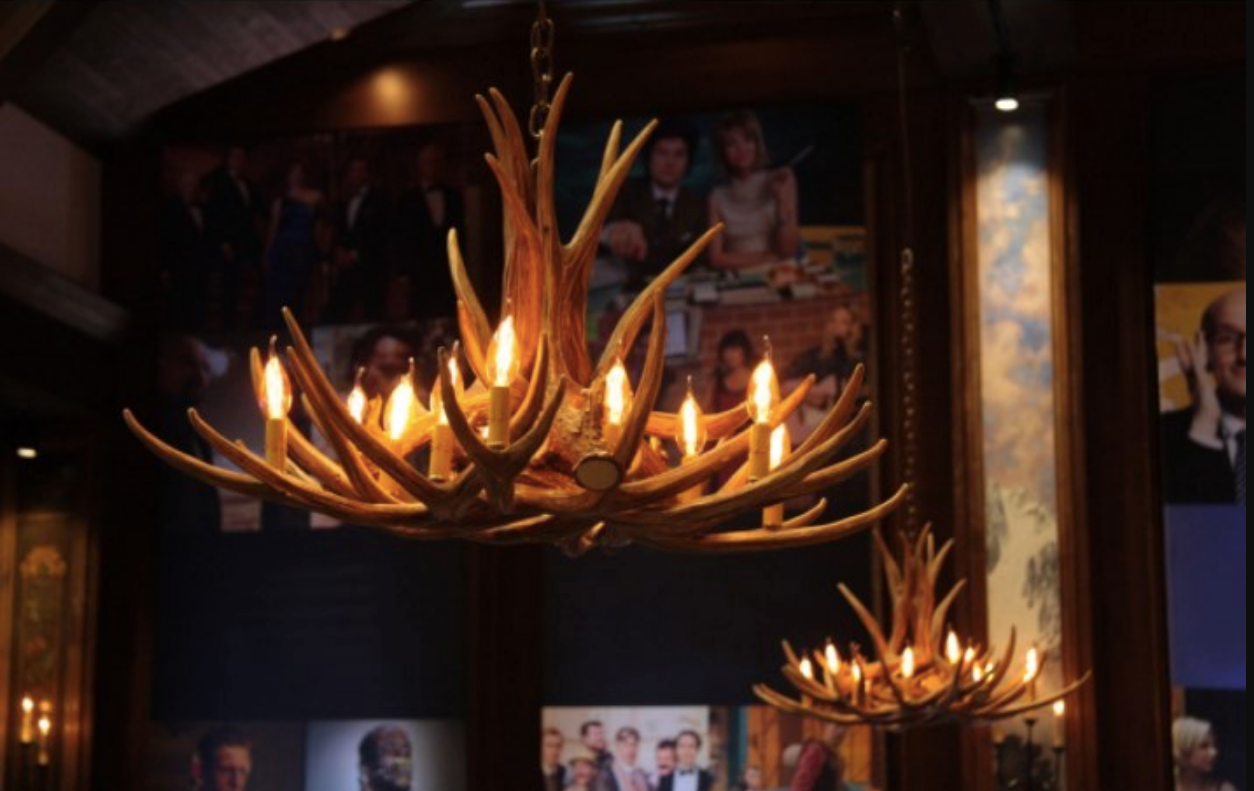 Kings Hill Faux Deer Antler Chandelier, 32"W x 20"T