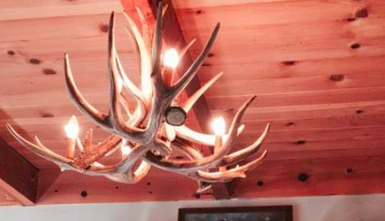 Kings Hill Faux Deer Antler Chandelier, 32"W x 20"T