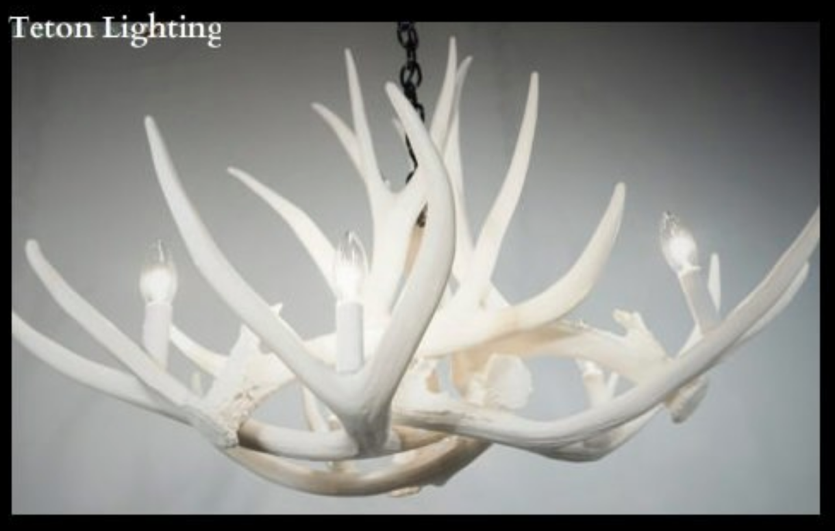Kings Hill Faux Deer Antler Chandelier, 32"W x 20"T