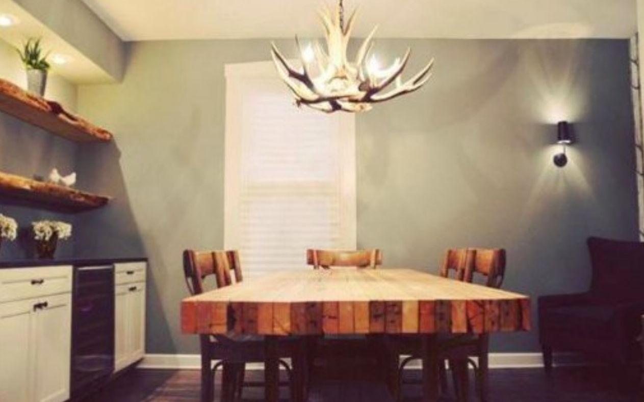 Kings Hill Faux Deer Antler Chandelier, 32"W x 20"T