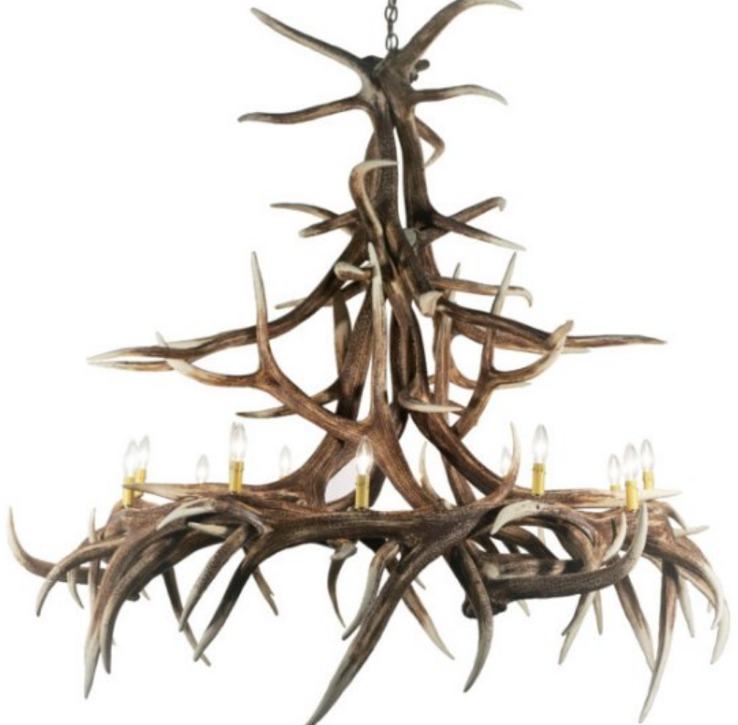 Big Creek Faux Elk Antler Chandelier, 60"W x 60"T