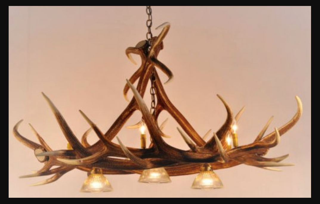 Growler Bull Faux Elk Antler Chandelier,60" L x 41"W x 30"T, 3 DL