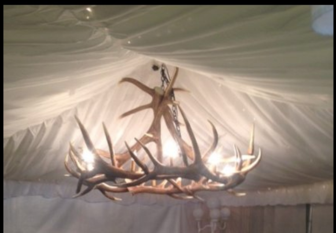 Ghost Mountain Faux Elk Antler Chandelier, 55"W x 32"T