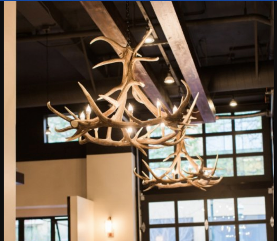 Ghost Mountain Faux Elk Antler Chandelier, 55"W x 32"T