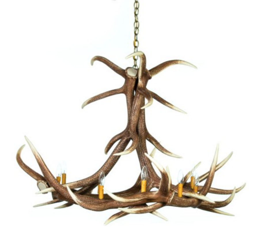 Ghost Mountain Faux Elk Antler Chandelier, 55"W x 32"T