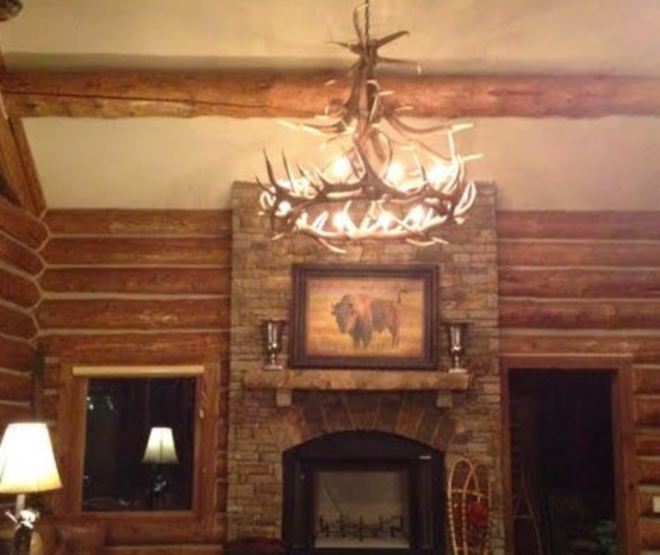 Challis Faux Elk Antler Chandelier, 60"W x 48"T