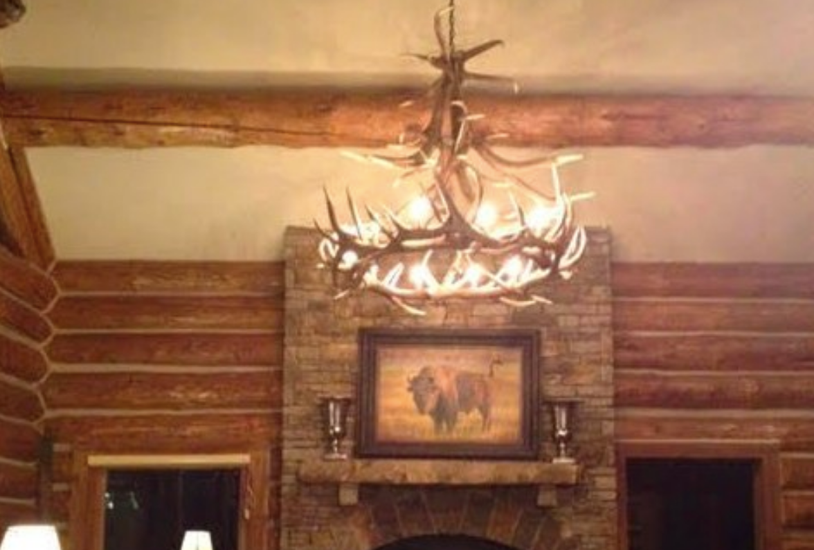 Challis Faux Elk Antler Chandelier, 60"W x 48"T