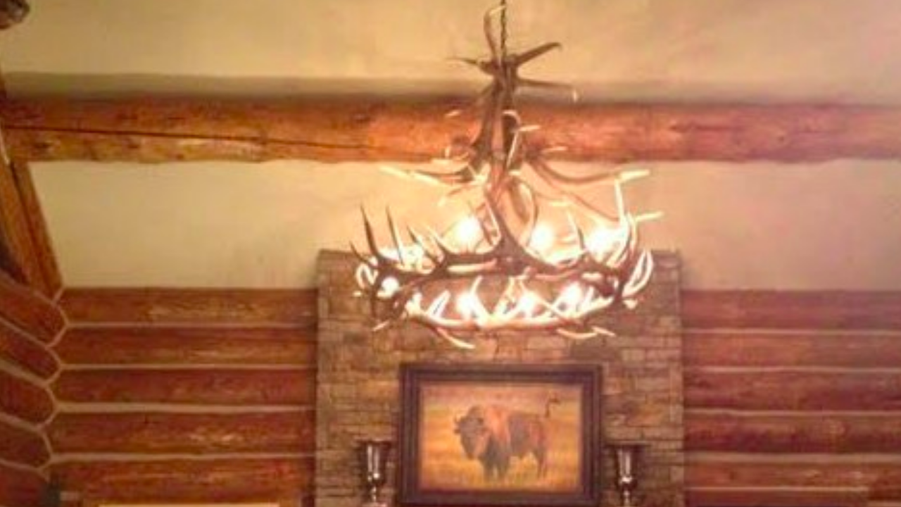 Challis Faux Elk Antler Chandelier, 60"W x 48"T