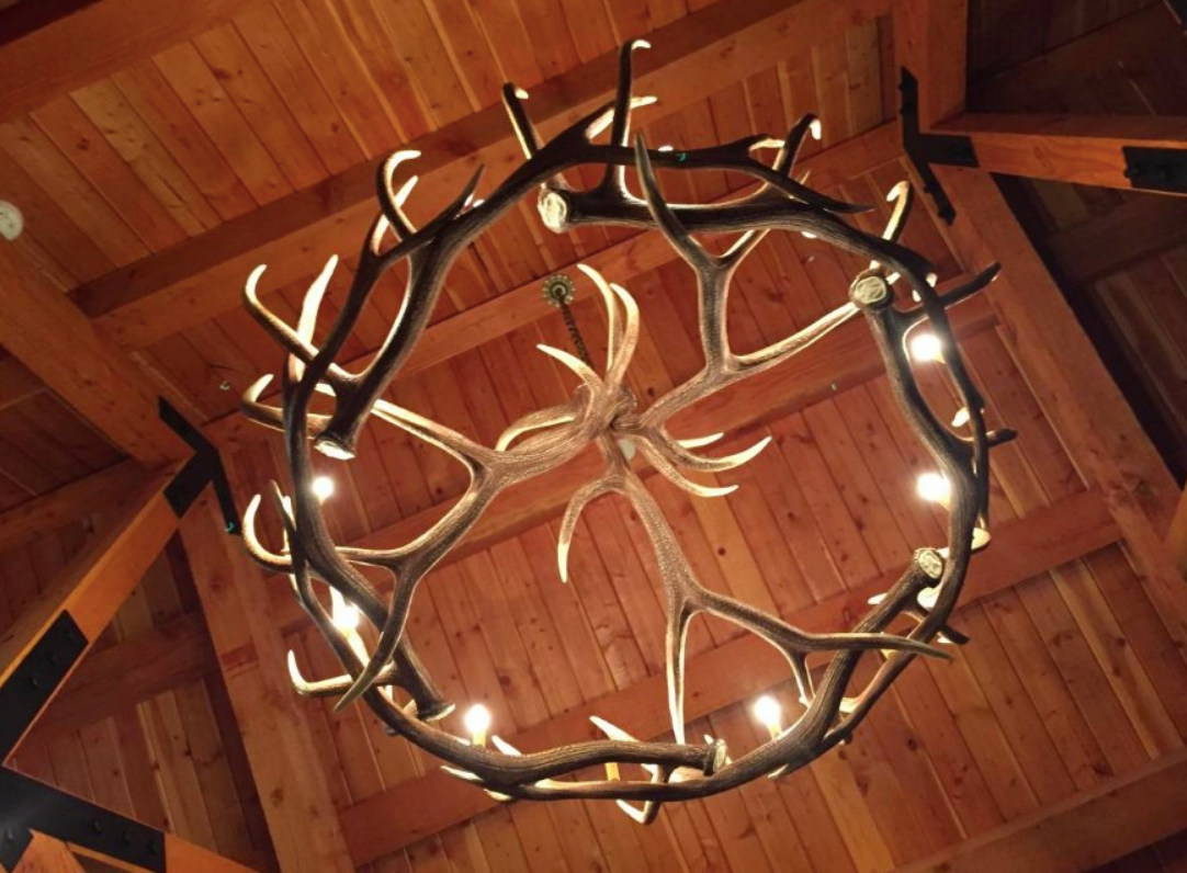 Challis Faux Elk Antler Chandelier, 60"W x 48"T