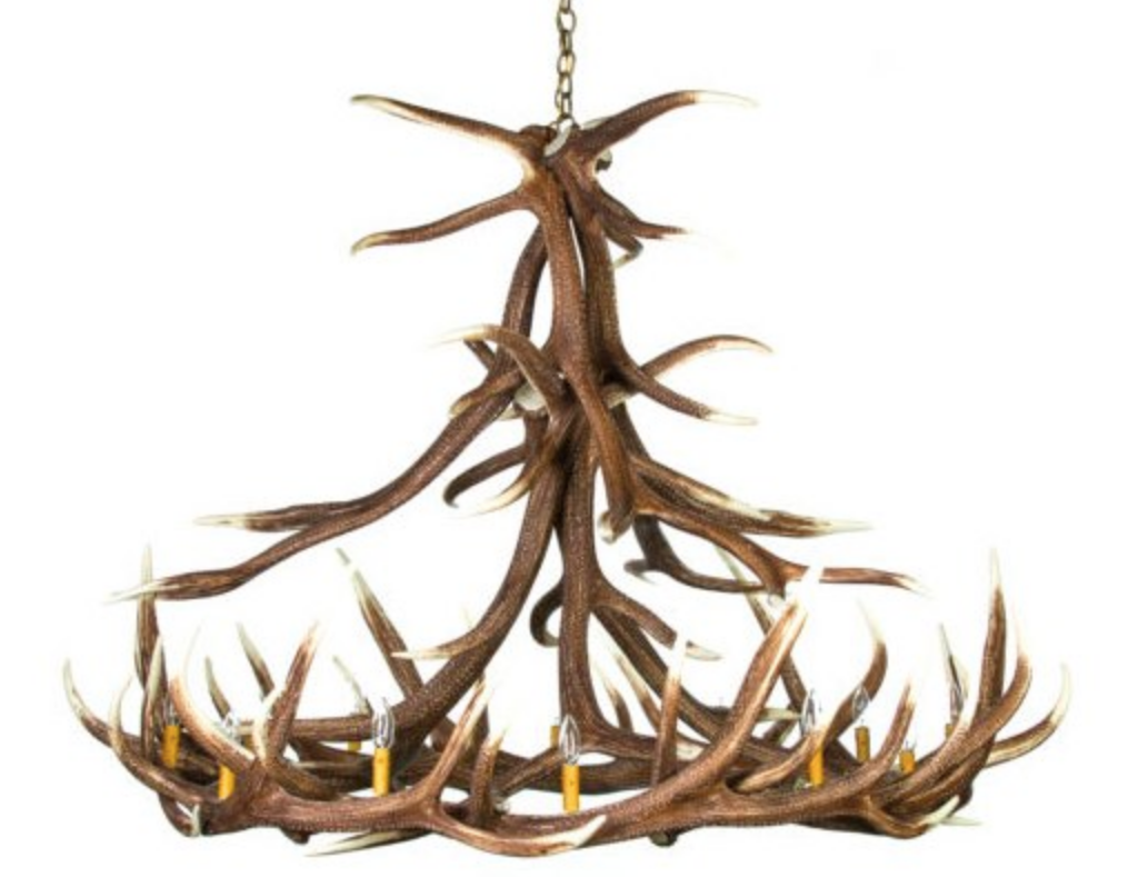 Challis Faux Elk Antler Chandelier, 60"W x 48"T