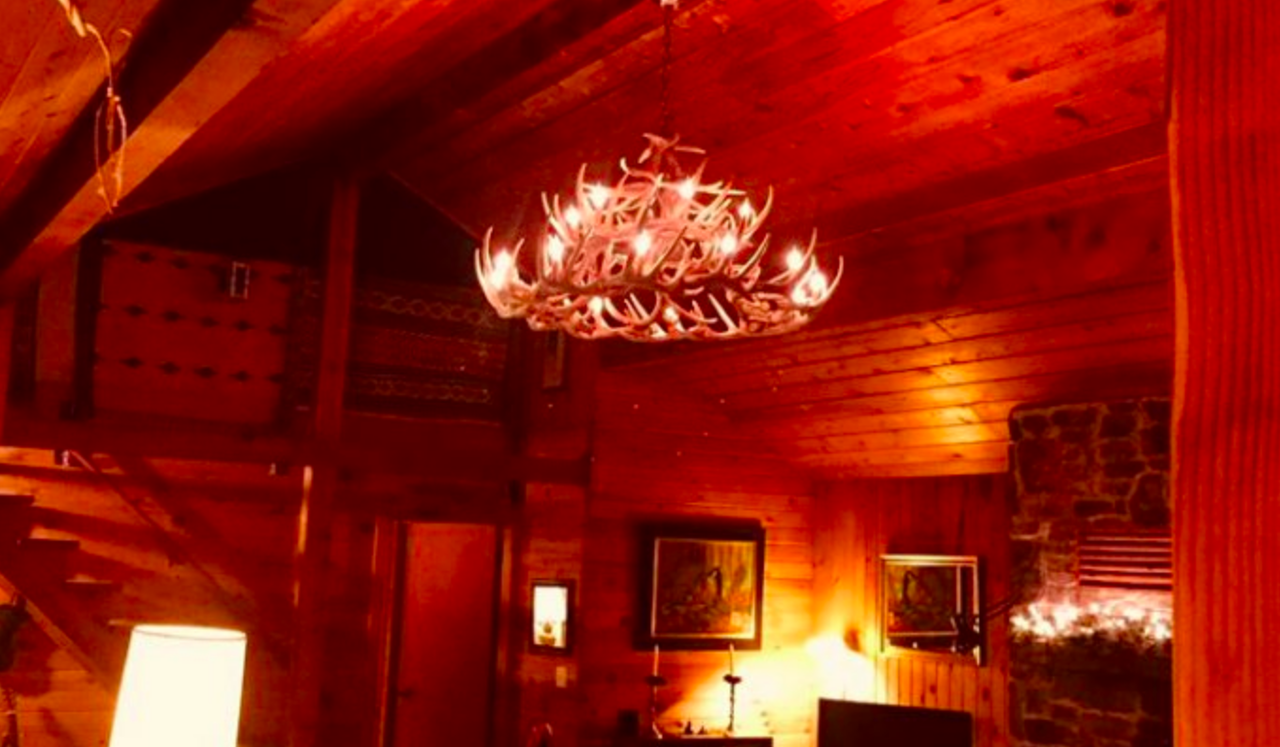 La Crosse Faux Deer Antler Chandelier, 50"W x 27"T