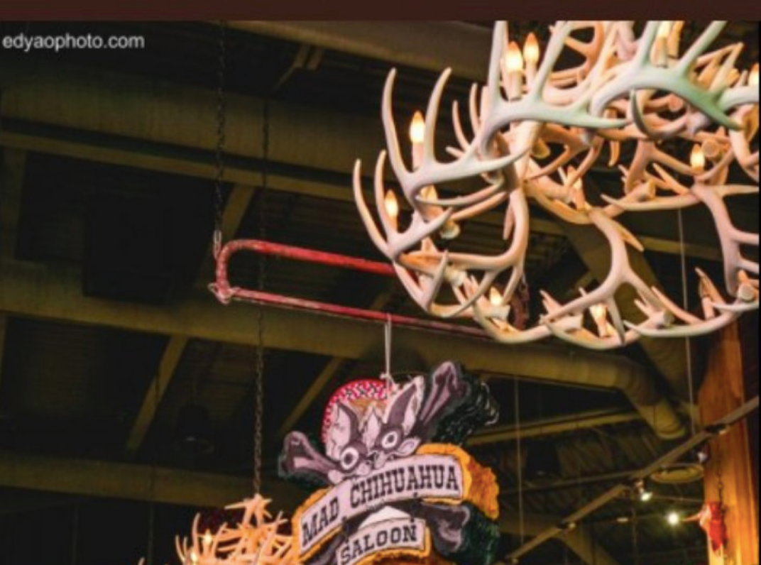 La Crosse Faux Deer Antler Chandelier, 50"W x 27"T