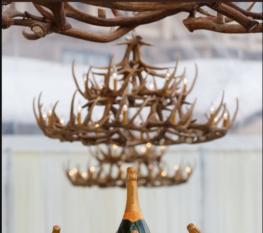 River Drive Faux Antler Chandelier, 42"W x 26"T