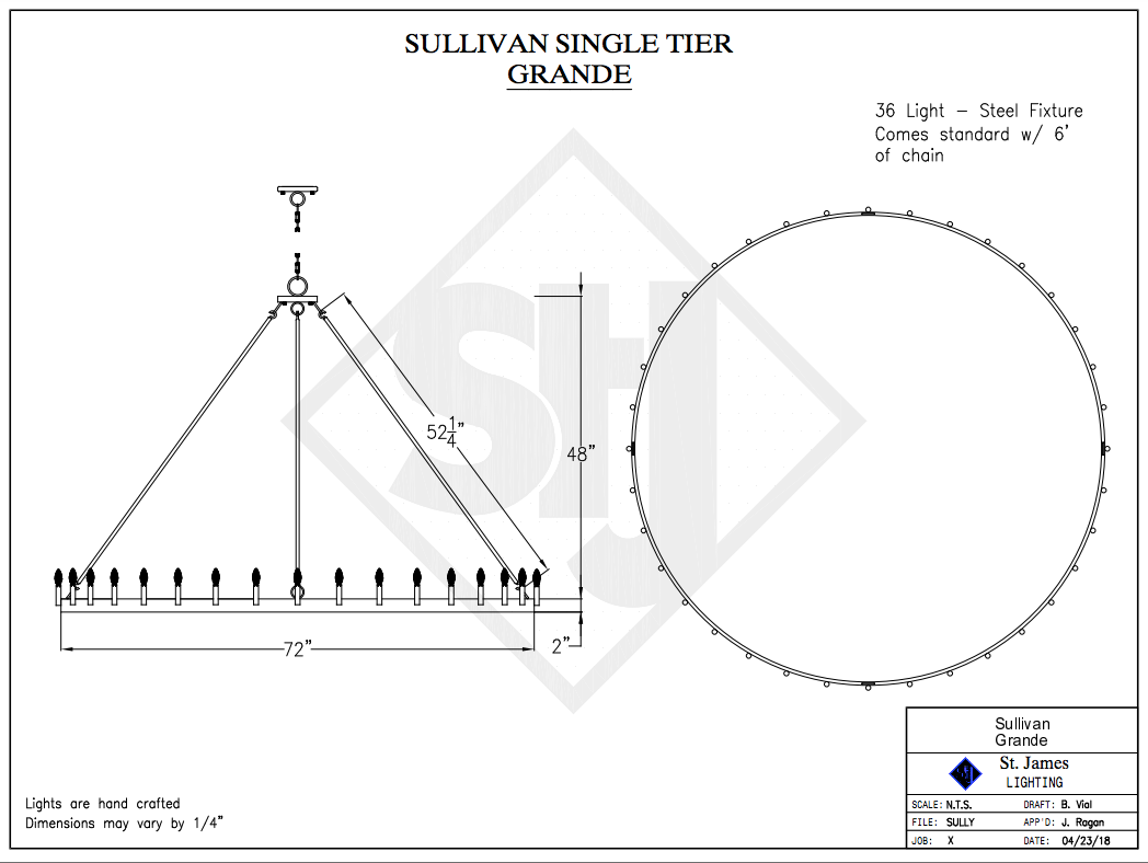 St. James Sullivan Single Tier Steel Chandelier