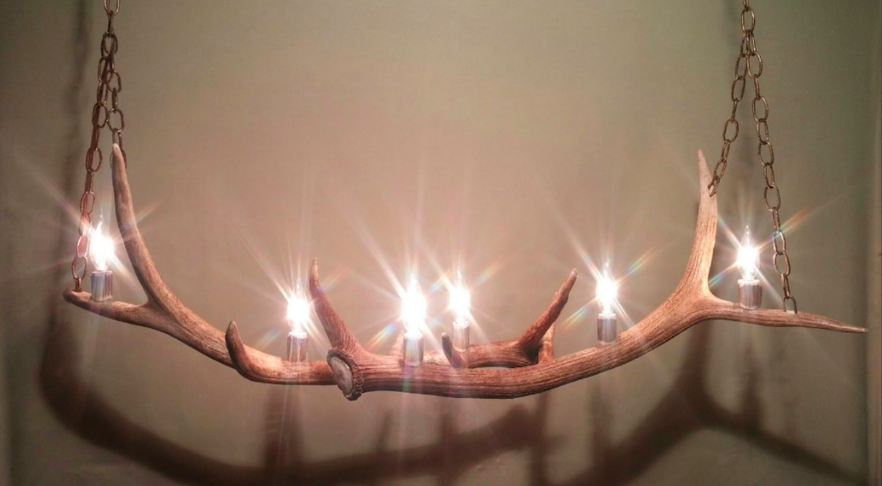 Whiskey River Elk & Deer Antler Chandelier
