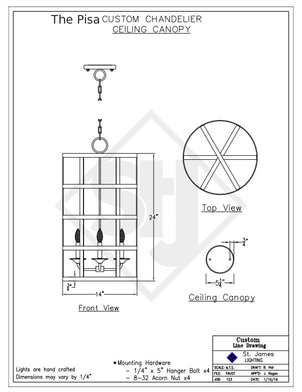 St. James Pisa Lucca Steel Pendant Lights Custom Design