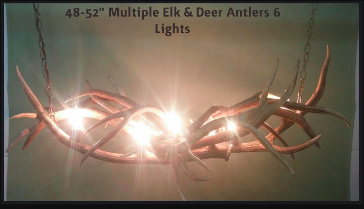 Whiskey River Elk & Deer Antler Chandelier