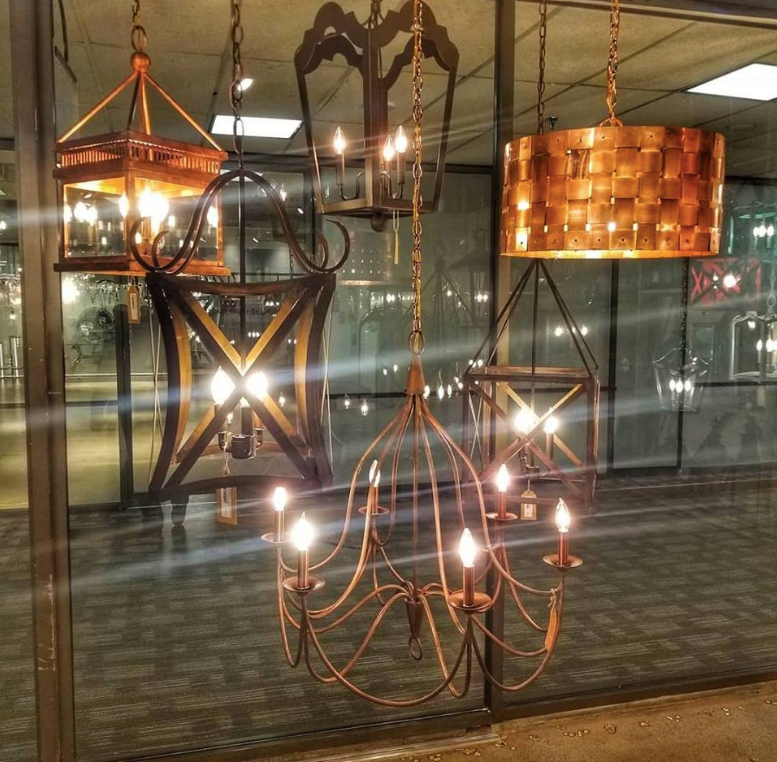 St. James Basket Weave Copper Chandelier