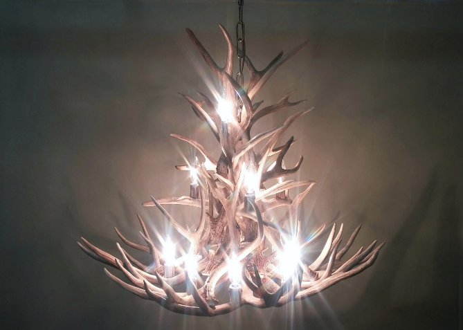 Montana Deer Antler Chandelier, 13 Lights
