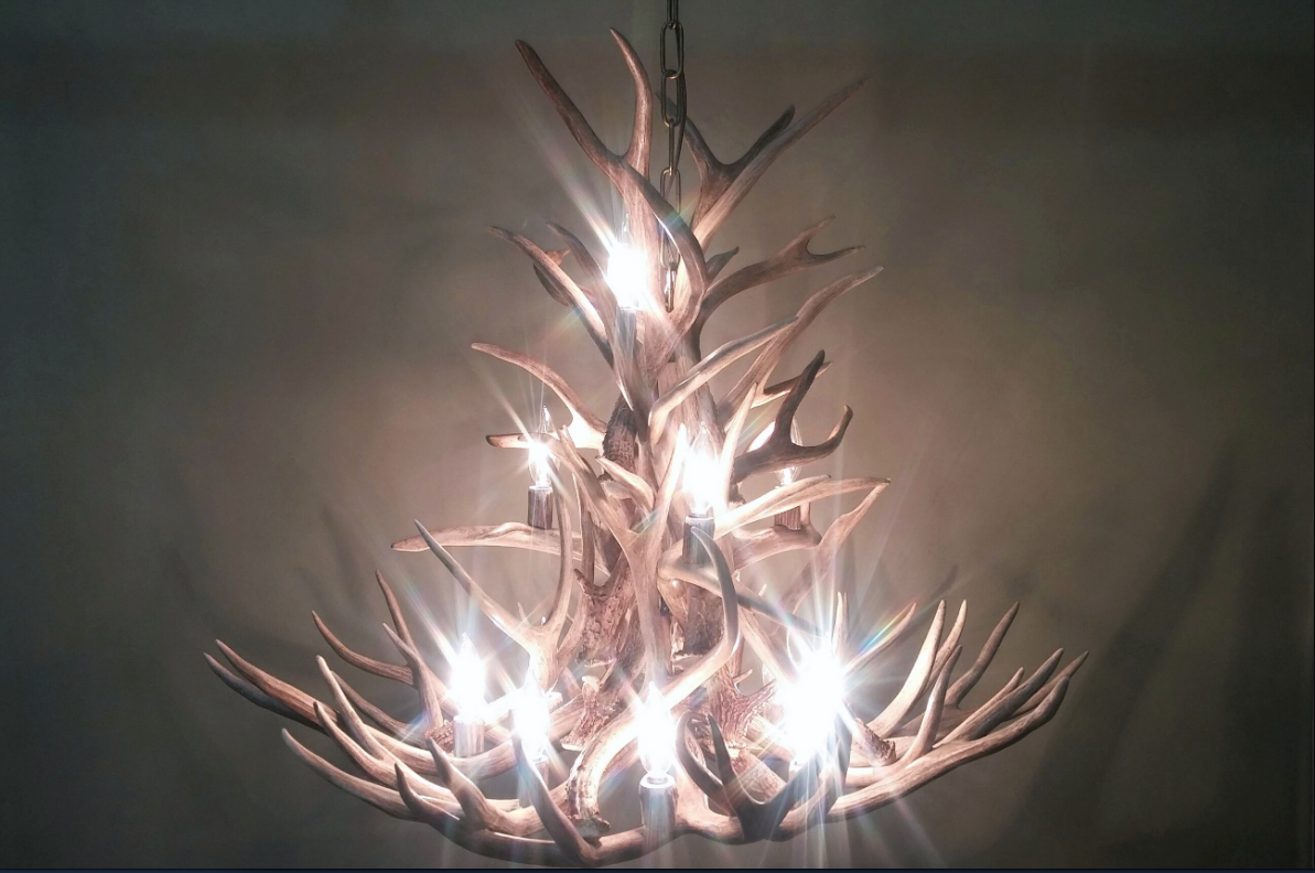 Montana Deer Antler Chandelier, 13 Lights