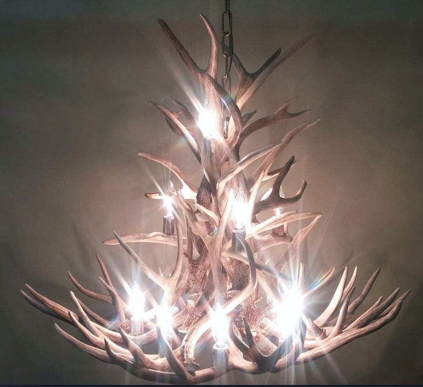 Montana Deer Antler Chandelier, 13 Lights