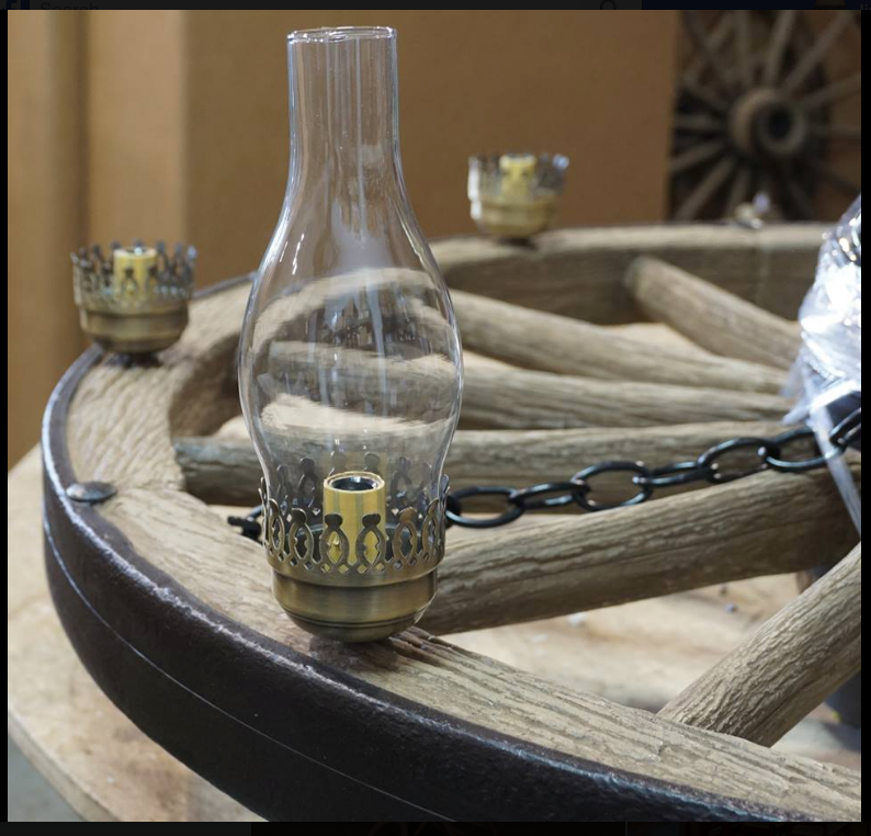 Rustic Wagon Wheel Chandelier