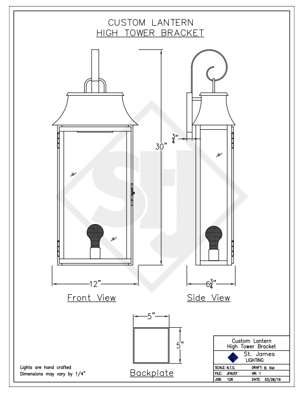 St. James AL BAR Copper Lantern Pendant Light Custom Design