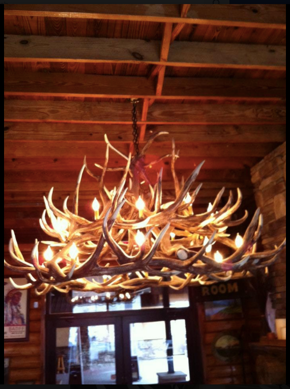 Stanley Faux Elk Antler Chandelier, 60"W x 32"T