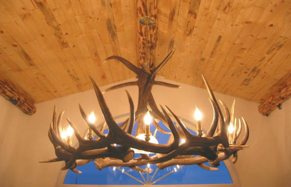 Ghost Mountain Faux Elk Antler Chandelier, 55"W x 32"T
