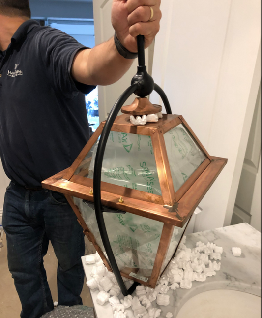 Outdoor Gas Electric Copper Lantern Kitchen Island Pendant Ceiling Light Fixture Chandelier Entryway Patio Light