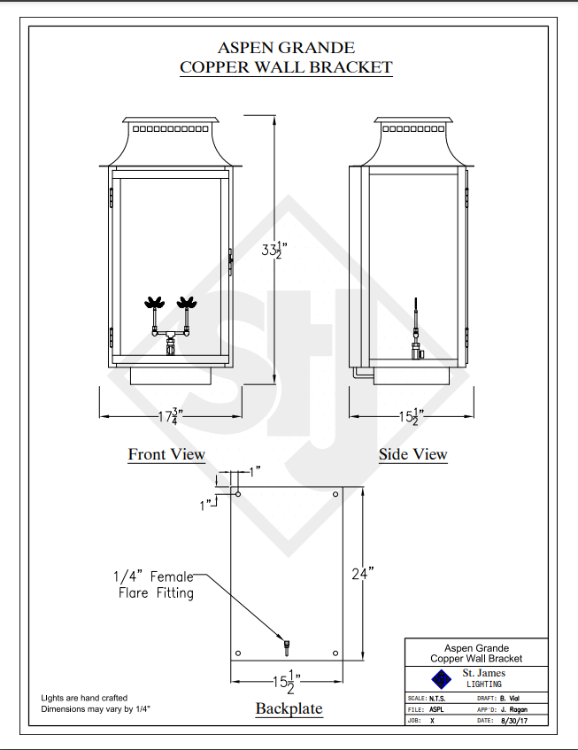 Line Drawings St. James Aspen Lantern