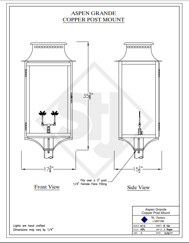 Line Drawings St. James Aspen Lantern