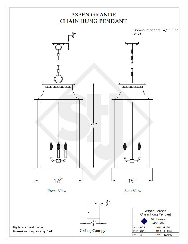 Line Drawings St. James Aspen Lantern